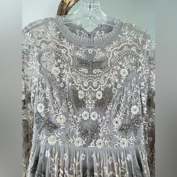 RARE FIND Needle & Thread Dragonfly Maxi Dress in Dusk Blue Size 4 - Picture 7 of 10